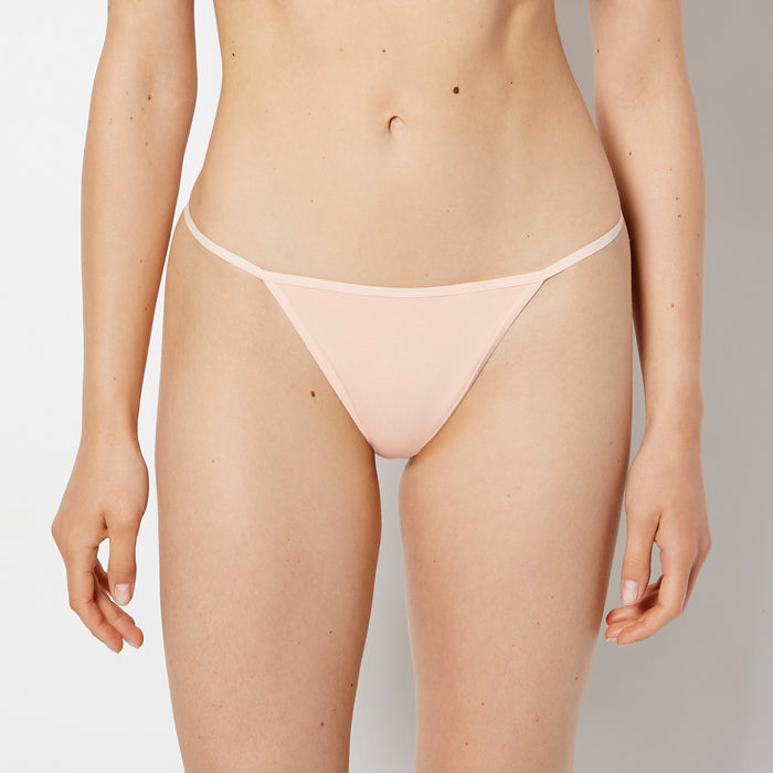 Smooth Cotton G-String Panty in Tropical Peach