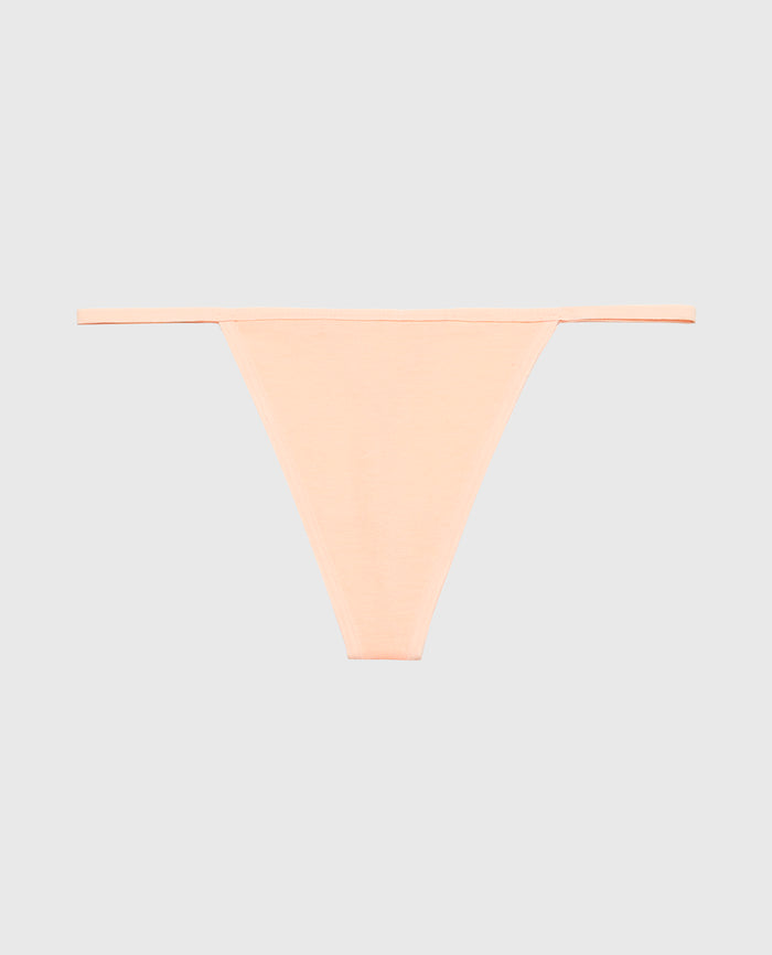 Smooth Cotton G-String Panty in Tropical Peach