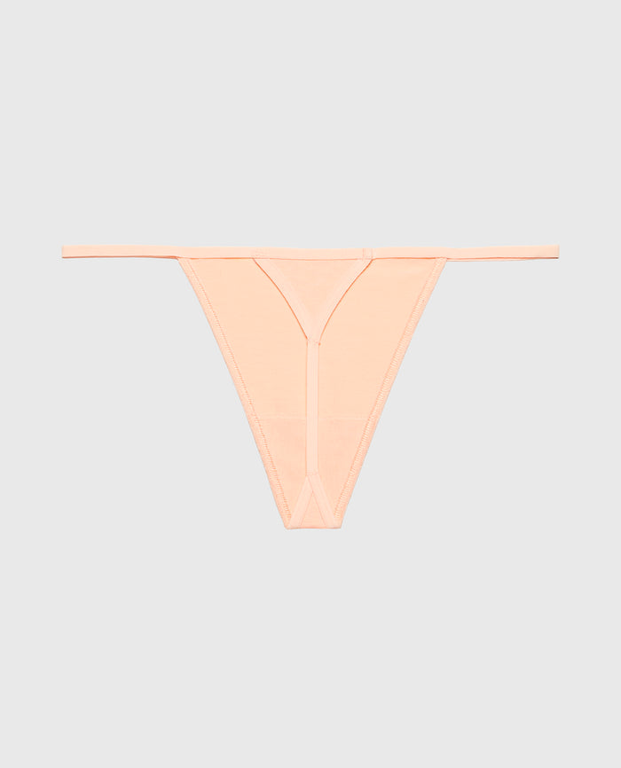 Smooth Cotton G-String Panty in Tropical Peach