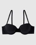 Smooth Cotton Lightly Lined Demi Bra in Black