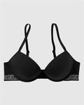 Smooth Cotton Push Up Bra in Tuxedo Black