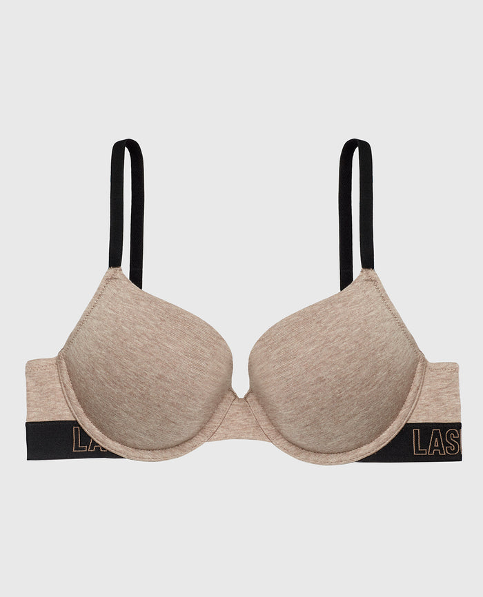 Smooth Lightly Lined Demi Bra in Leafless Tree Heather