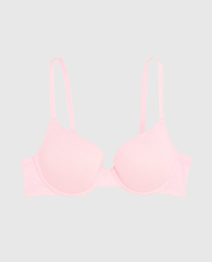 Smooth Lightly Lined Demi Bra in Pink-A-Boo