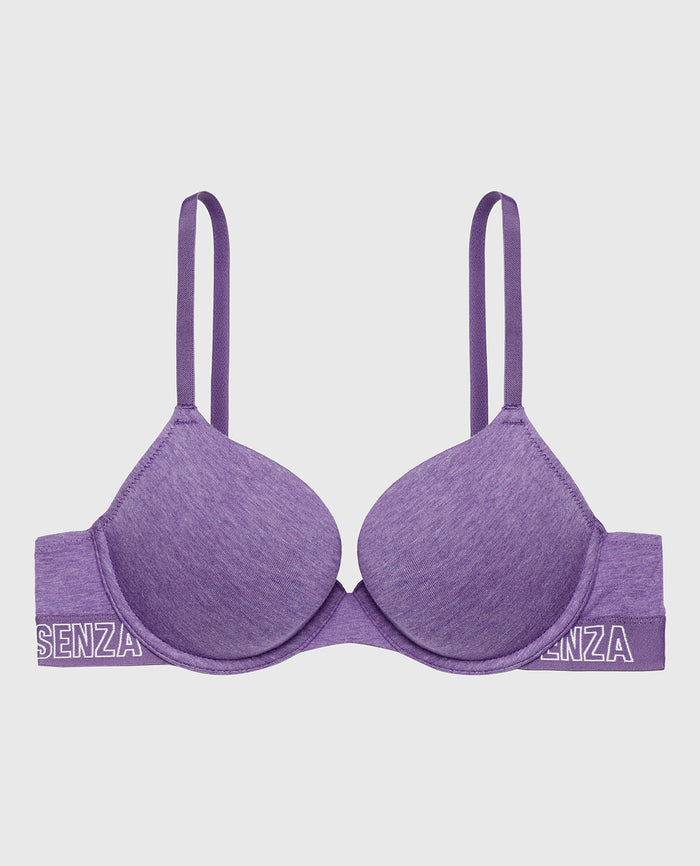 Smooth Lightly Lined Demi Bra in Purple Opulence Heather