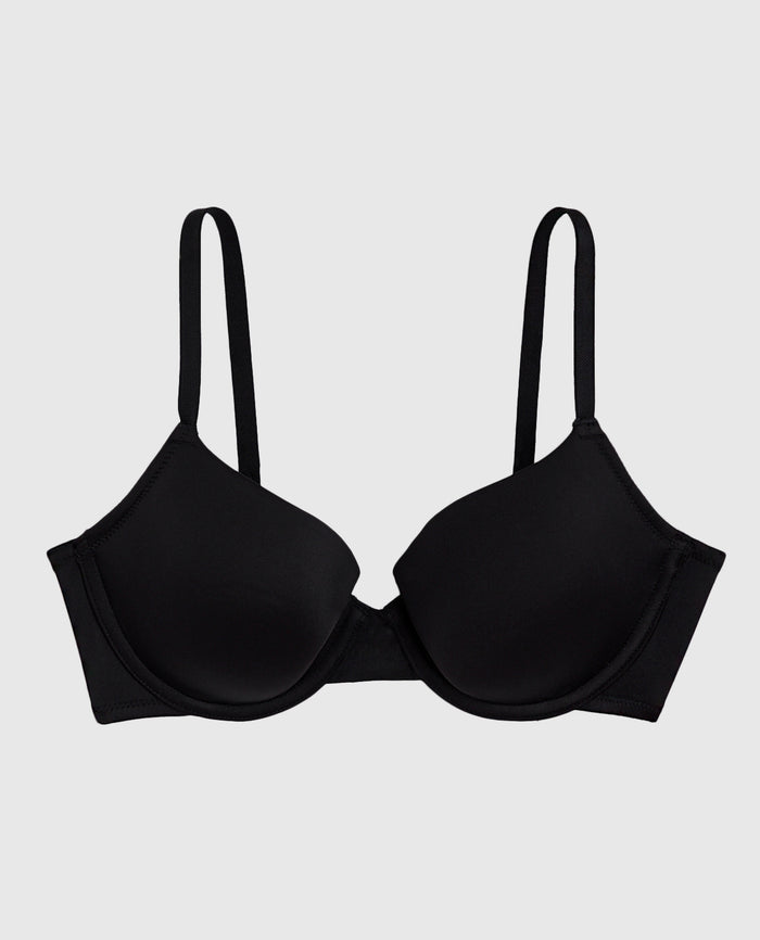 Smooth Lightly Lined Demi Bra in Tuxedo Black