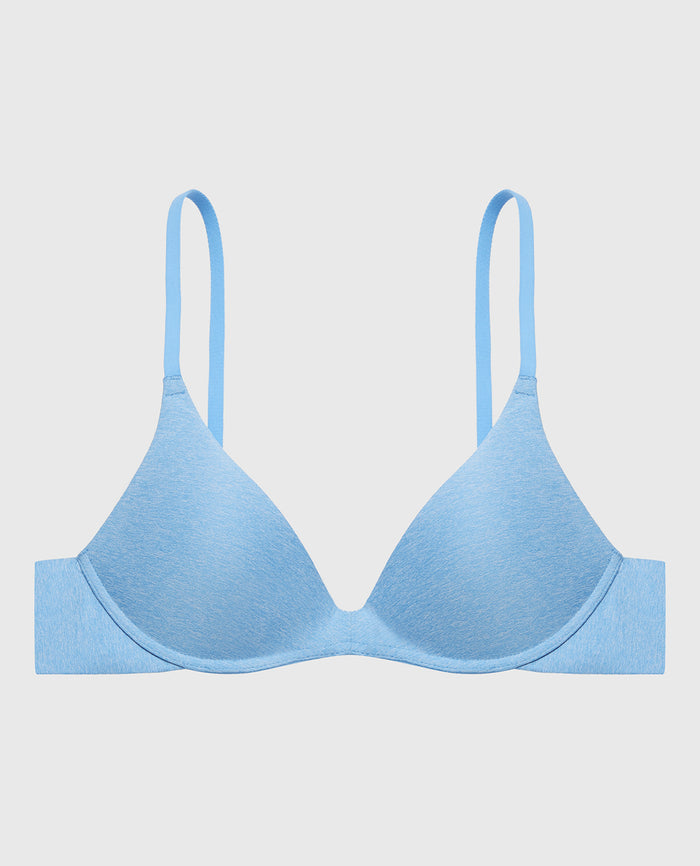 Smooth Wireless Light Lift Bra in Azure Blue