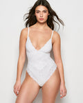 Smoothing Lace Bodysuit in White