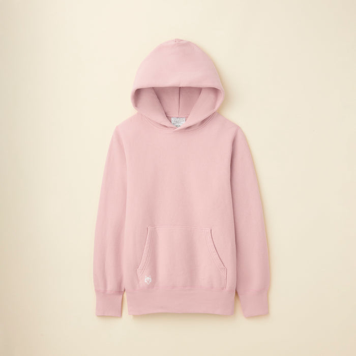 Sepia Rose Pastel Heavyweight Hoodie with Wolf Logo - Flat Lay Front View | Greyson Clothiers