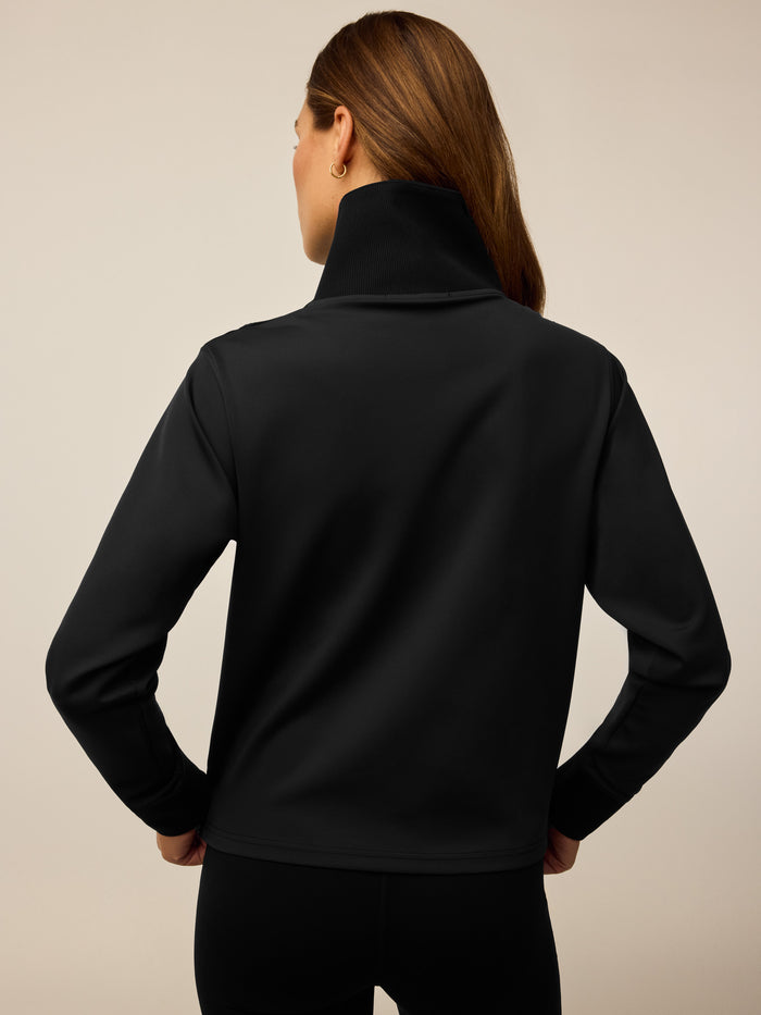 Black Soleil Half Zip Pullover - Back View, Women's Luxury Golf Pullover | Greyson Clothiers