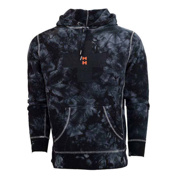 Greyson Clothiers Spirit Wolf Tie-Dye Fireside Hoodie - Front View, MHF Chest Graphic | Greyson Clothiers