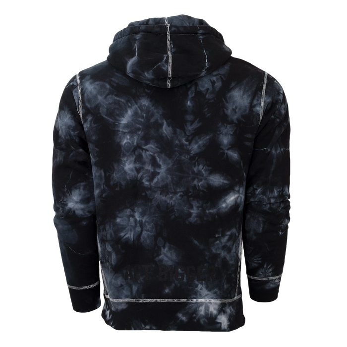 Greyson Clothiers Spirit Wolf Tie-Dye Fireside Hoodie - Back View, Contrast Stitch Detail | Greyson Clothiers