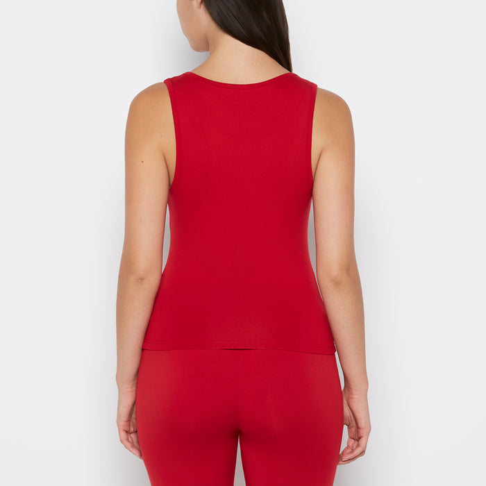 Square Neck Sleep Tank in Crimson
