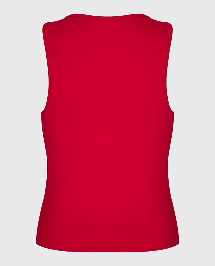 Square Neck Sleep Tank in Crimson