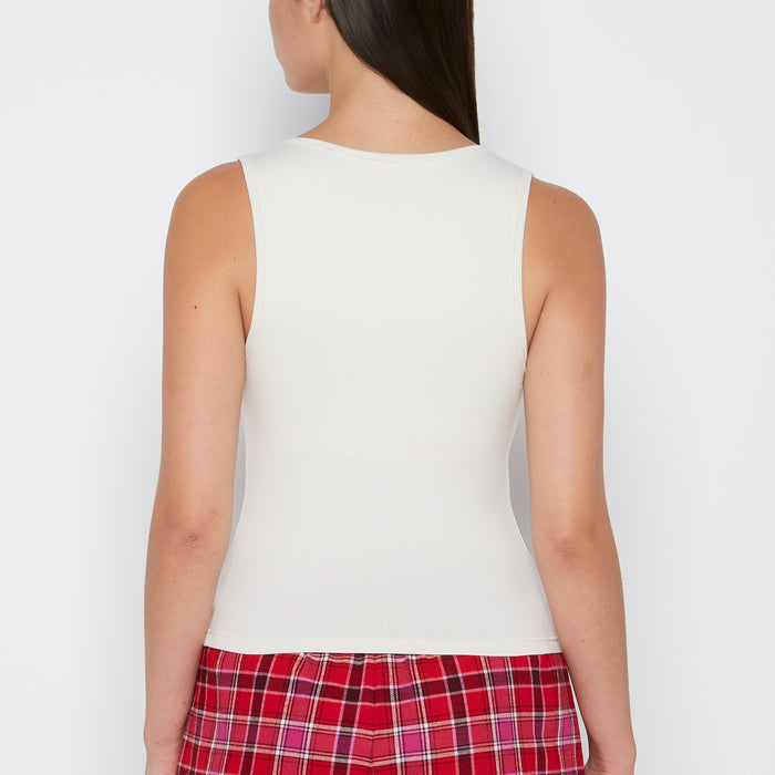 Square Neck Sleep Tank in Egret