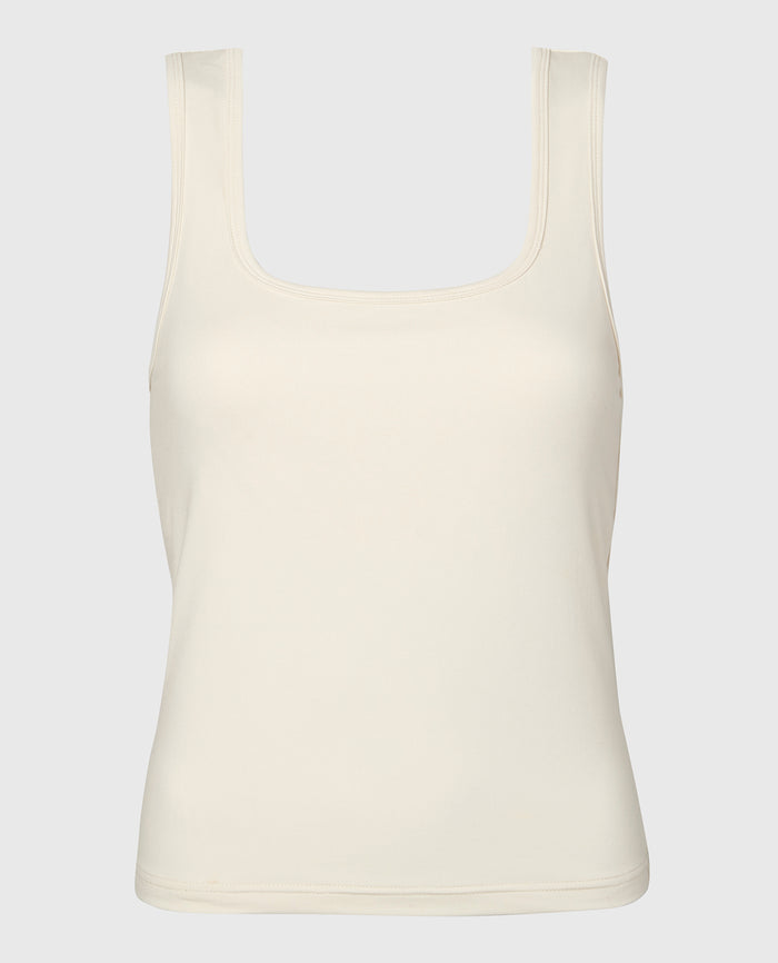 Square Neck Sleep Tank in Egret