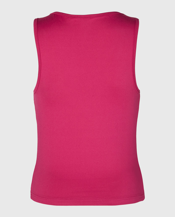Square Neck Sleep Tank in Fuchsia Red