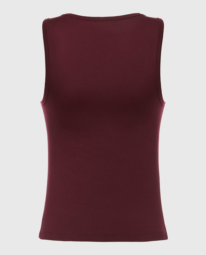 Square Neck Sleep Tank in Russian Ruby