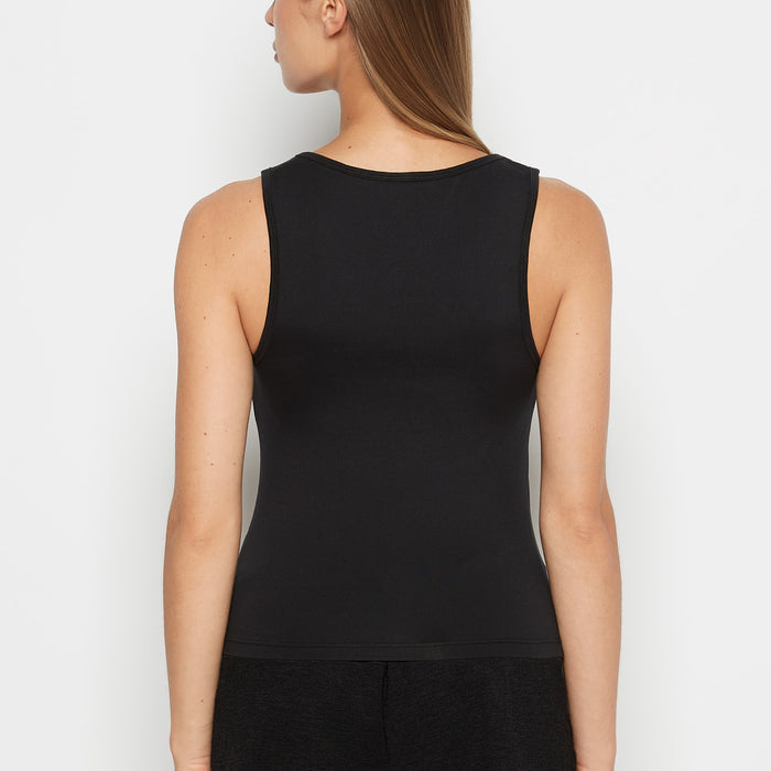 Square Neck Sleep Tank in Tuxedo Black