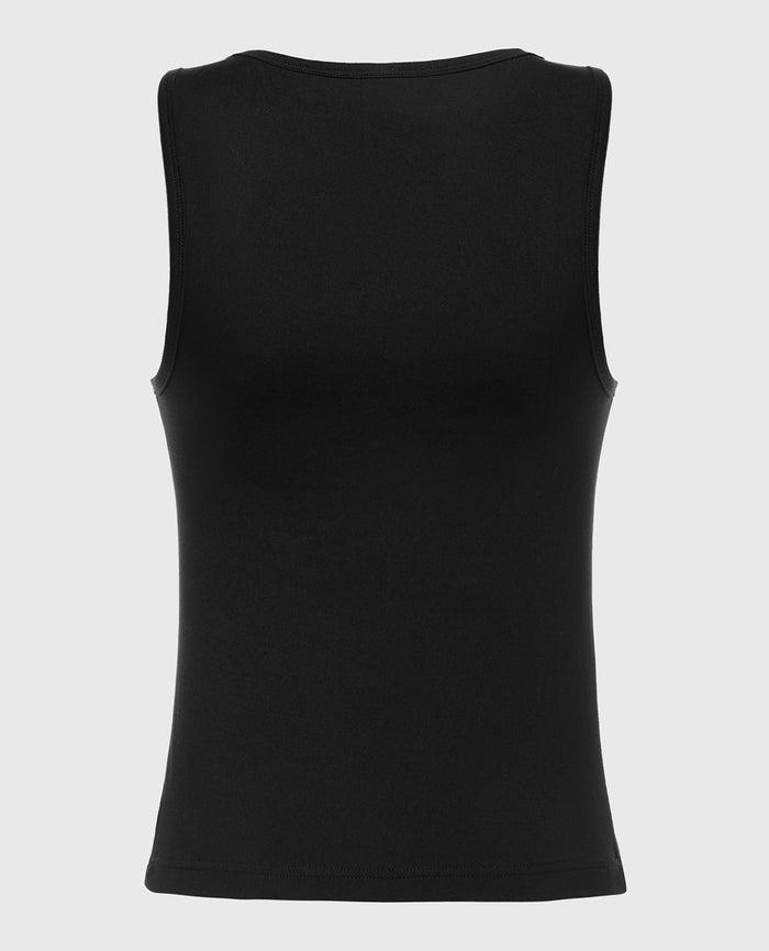 Square Neck Sleep Tank in Tuxedo Black