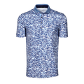 Wolf Blue Camo Stalking Wolf Short Sleeve Golf Polo - Front View | Greyson Clothiers