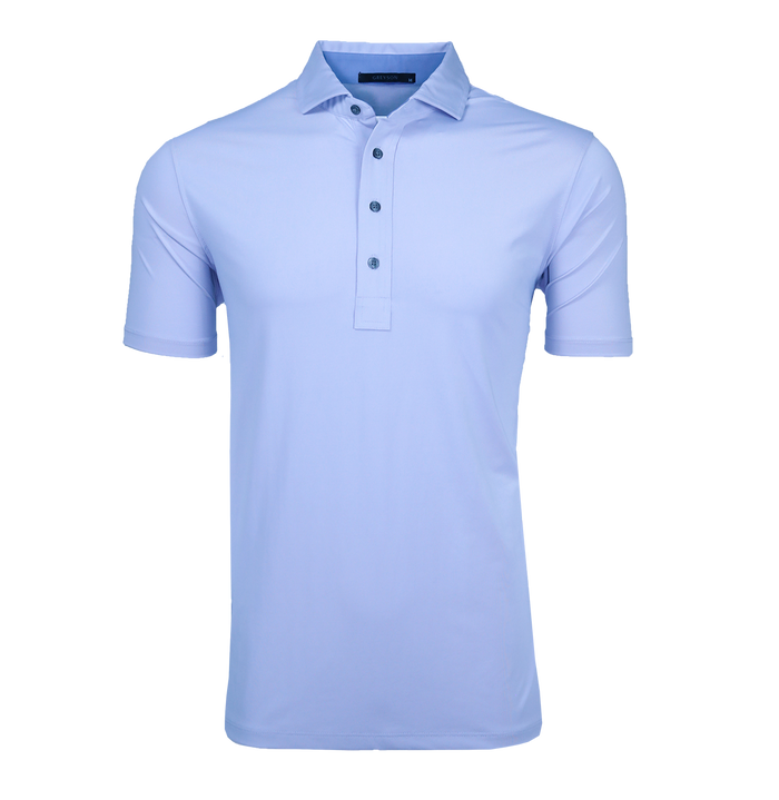Light Blue Tala Premium Golf Polo - Front View, 4-Button Placket, Classic Fit | Greyson Clothiers