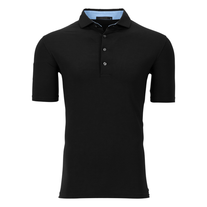Greyson Clothiers Tala Polo in Black - Front View | Moisture-Wicking Men's Golf Polo