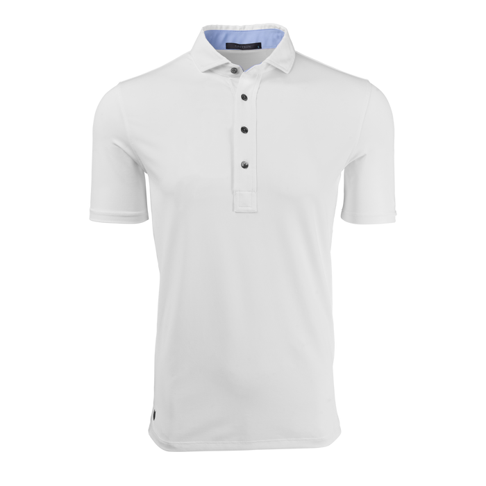 Greyson Clothiers Tala Polo in White - Front View | Men's Luxury Golf Polo