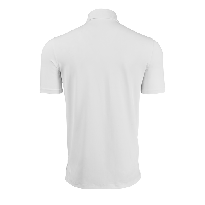Greyson Clothiers Tala Polo in White - Back View | Athletic Fit Performance Polo