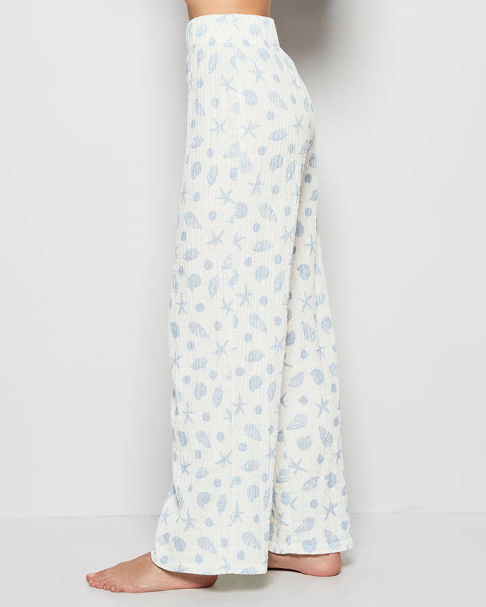 Textured Pajama Pants in She Sells Sea Shells