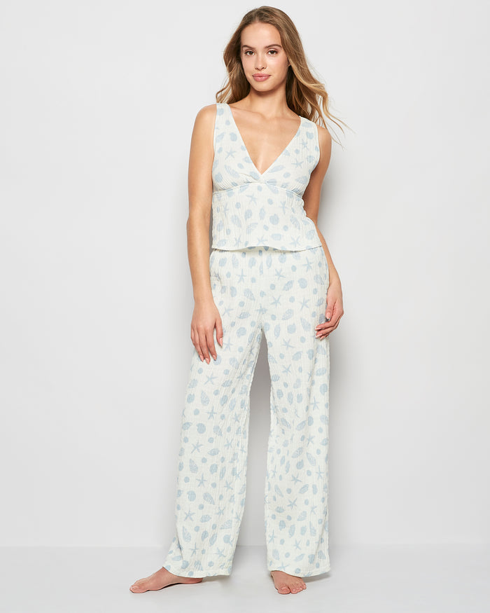 Textured Pajama Pants in She Sells Sea Shells