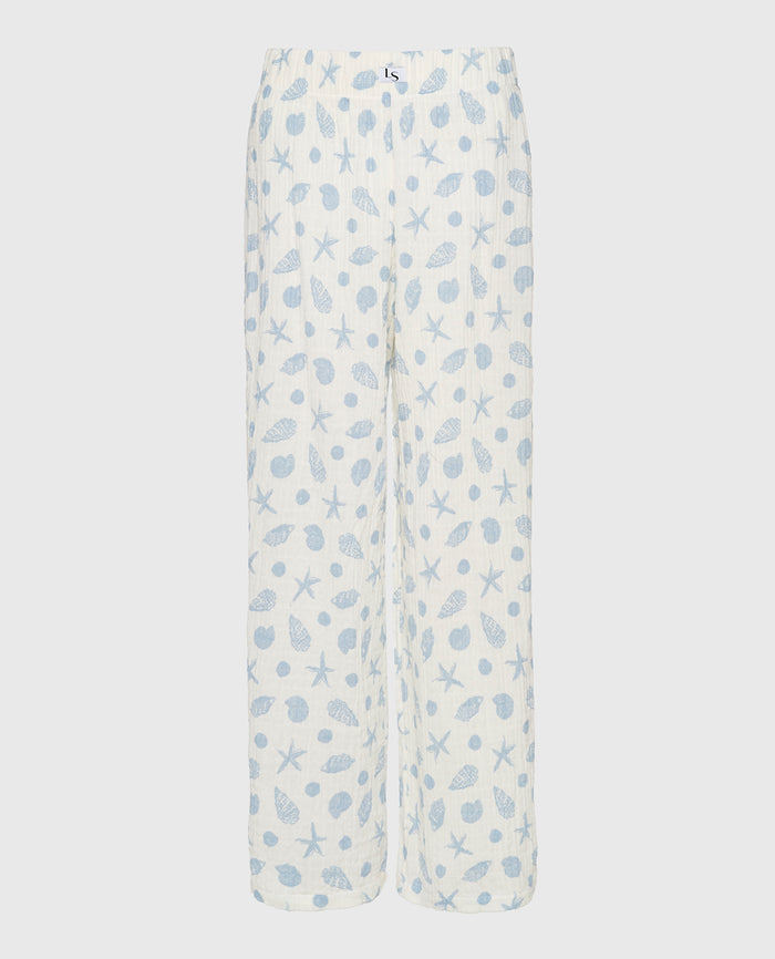 Textured Pajama Pants in She Sells Sea Shells