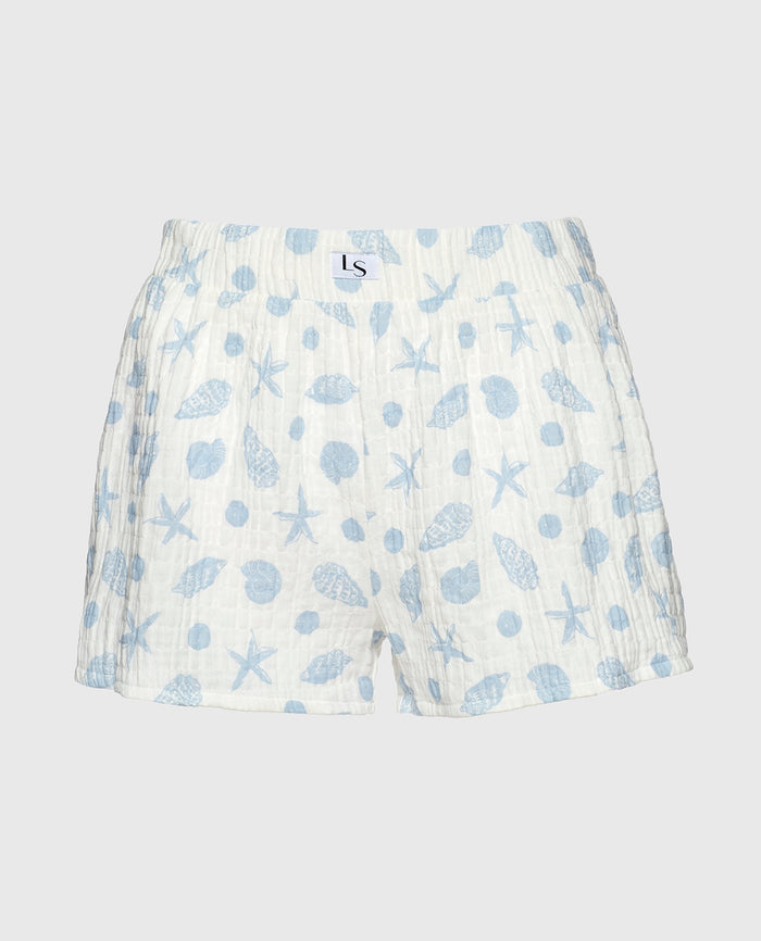 Textured Pajama Short in She Sells Sea Shells