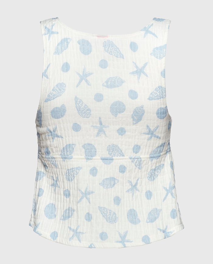 Textured Pajama Tank in She Sells Sea Shells