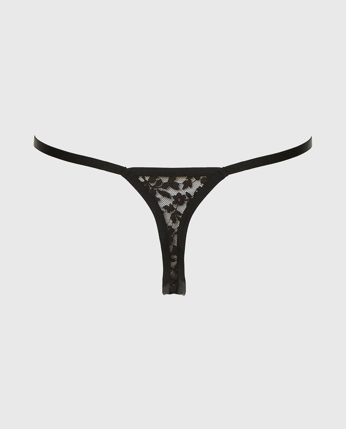 Thong Panty in Tuxedo Black