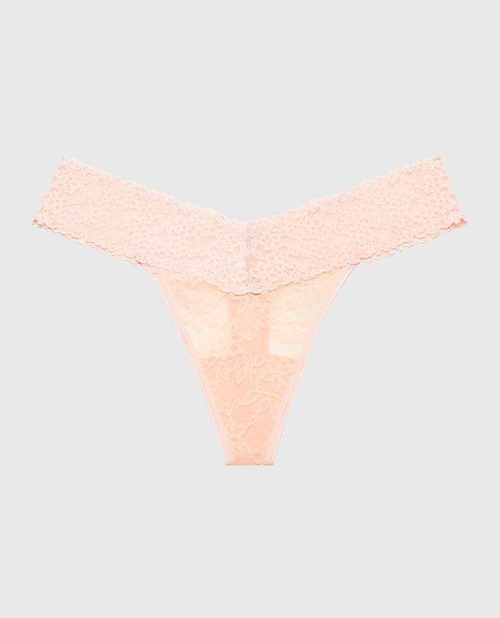 Thong Panty in Ultra Lace in Tropical Peach