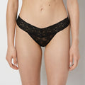 Thong Panty in Ultra Lace in Tuxedo Black