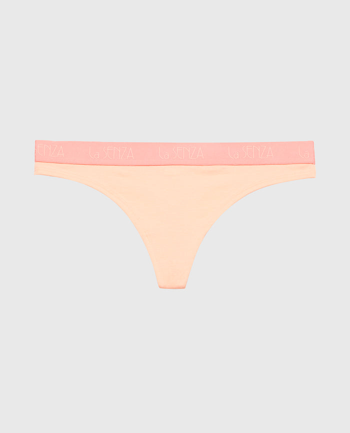 Thong Panty with Art Deco Logo in Pink