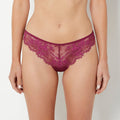 Thong Panty With Bewitched Lace in Magenta Purple