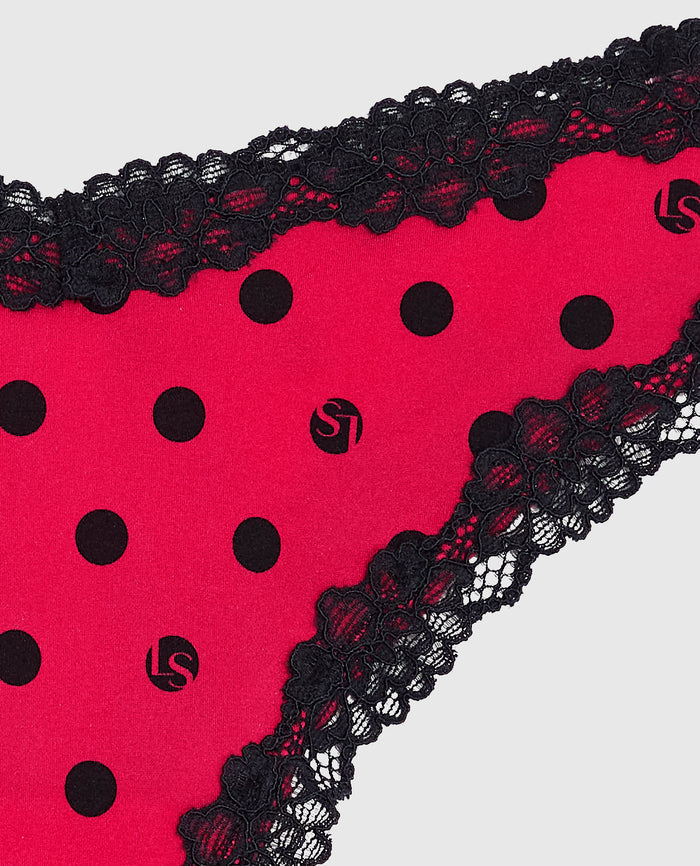 Thong Panty with Lace in LS Dot