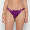 Thong Panty With Lace Micro Trim in Sparkling Grape