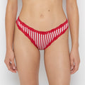 Thong Panty With Lace Trim in Candy Cane Stripe