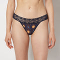 Thong Panty With Lace Trim in Celestial Tapestry