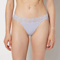 Thong Panty With Lace Trim in Cosmic Sky