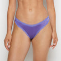 Thong Panty With Lace Trim in Purple Opulence