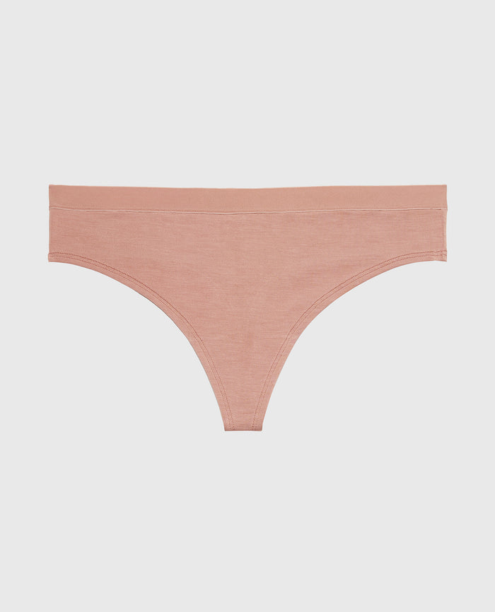 Thong Panty With Vanishing Trim in Deer