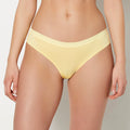 Thong Panty With Vanishing Trim in Pale Banana