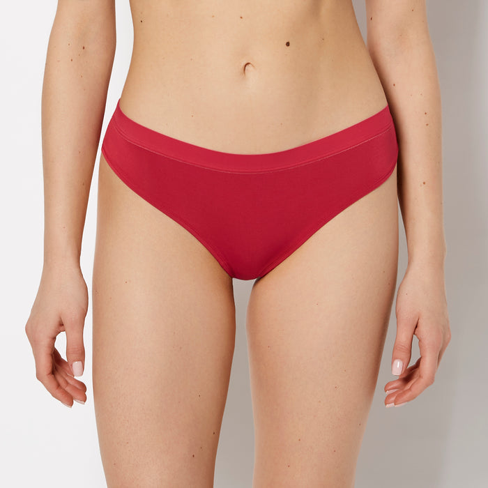 Thong Panty With Vanishing Trim in Passion Red