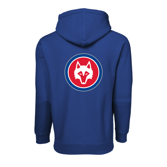 Royal Blue Detroit 313 Fireside Hoodie - Back View, Greyson Wolf Logo Graphic | Greyson Clothiers