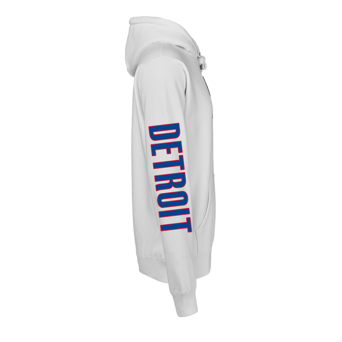 Arctic Throwback Detroit Fireside Hoodie - Left Side View, Detroit sleeve lettering | Greyson Clothiers