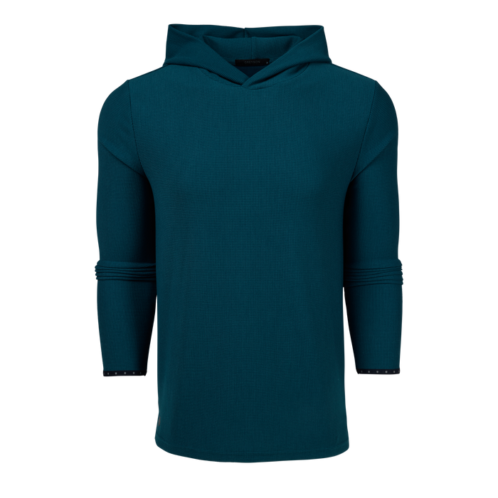 Grove Traverse Waffle Hoodie - Front View, Men's Premium Waffle Knit Midlayer | Greyson Clothiers